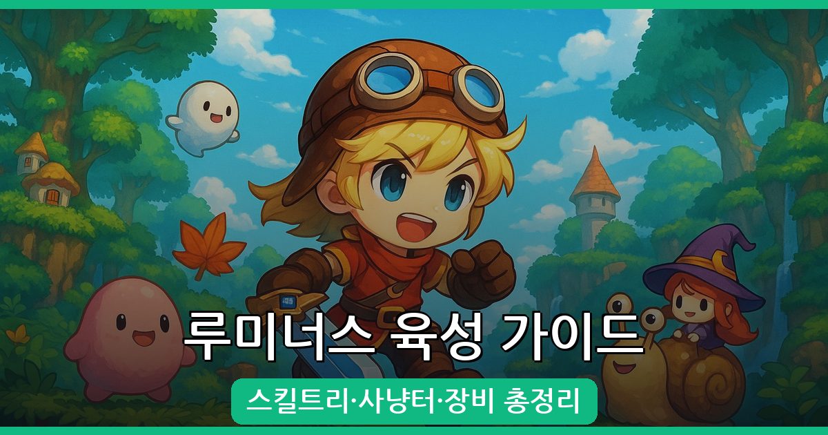 2026 메이플스토리 루미너스 육성 완벽 가이드: 스킬트리·사냥터·장비 총정리