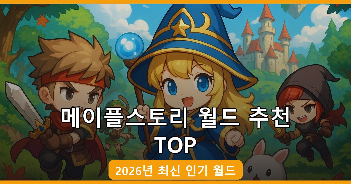 2026년 메이플스토리 월드 인기 월드 추천 TOP 정리