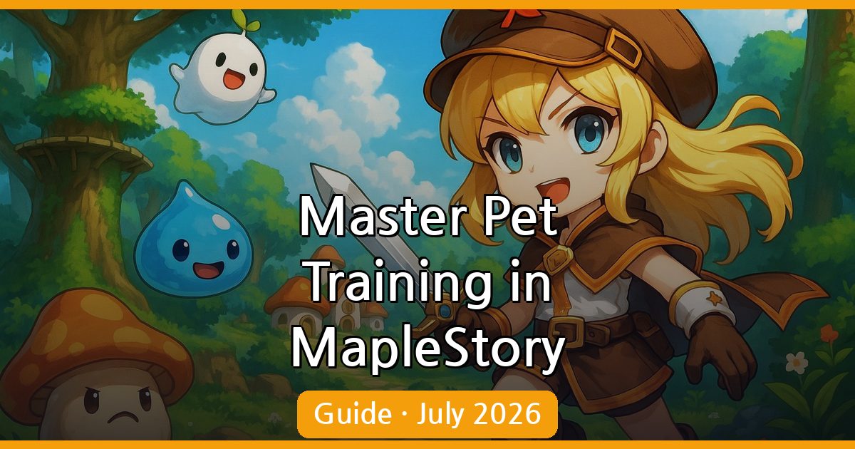 Mastering the MapleStory Pet Training Skill: Auto-Feed Your Pets Effectively - July 2026