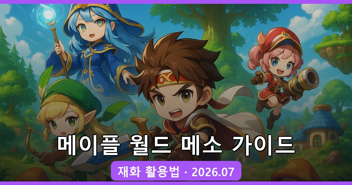 2026년 7월 메이플스토리 월드 메소·재화 시스템 완벽 가이드