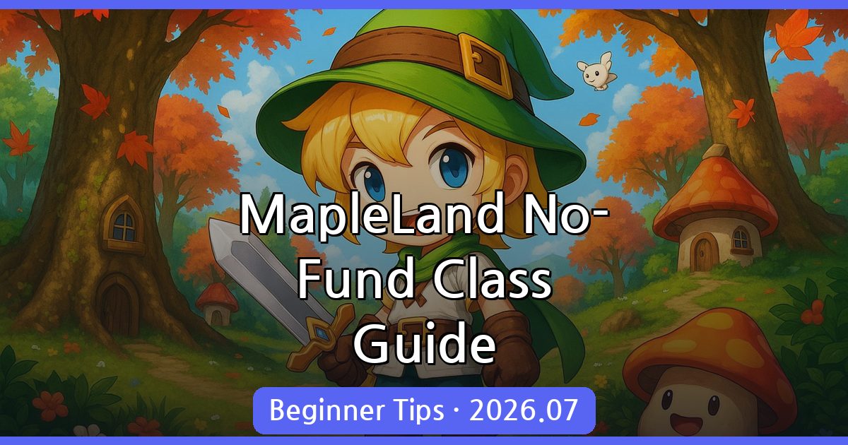 MapleLand Best Classes for Beginners 2026: No-Fund Character Selection Guide
