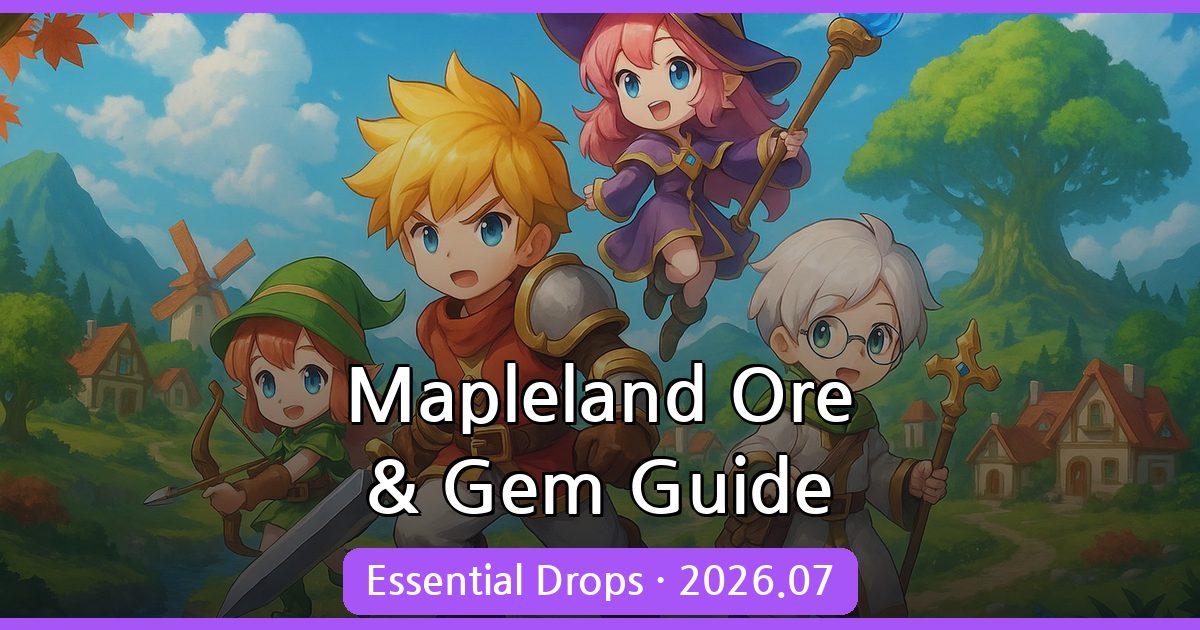 Comprehensive Guide to Ore and Gemstone Drops in Mapleland - July 2026