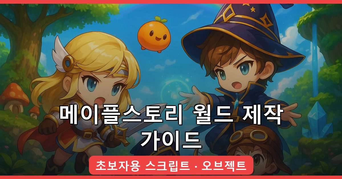 2026년 메이플스토리 월드 제작 기초 가이드: 초보자를 위한 스크립트와 오브젝트