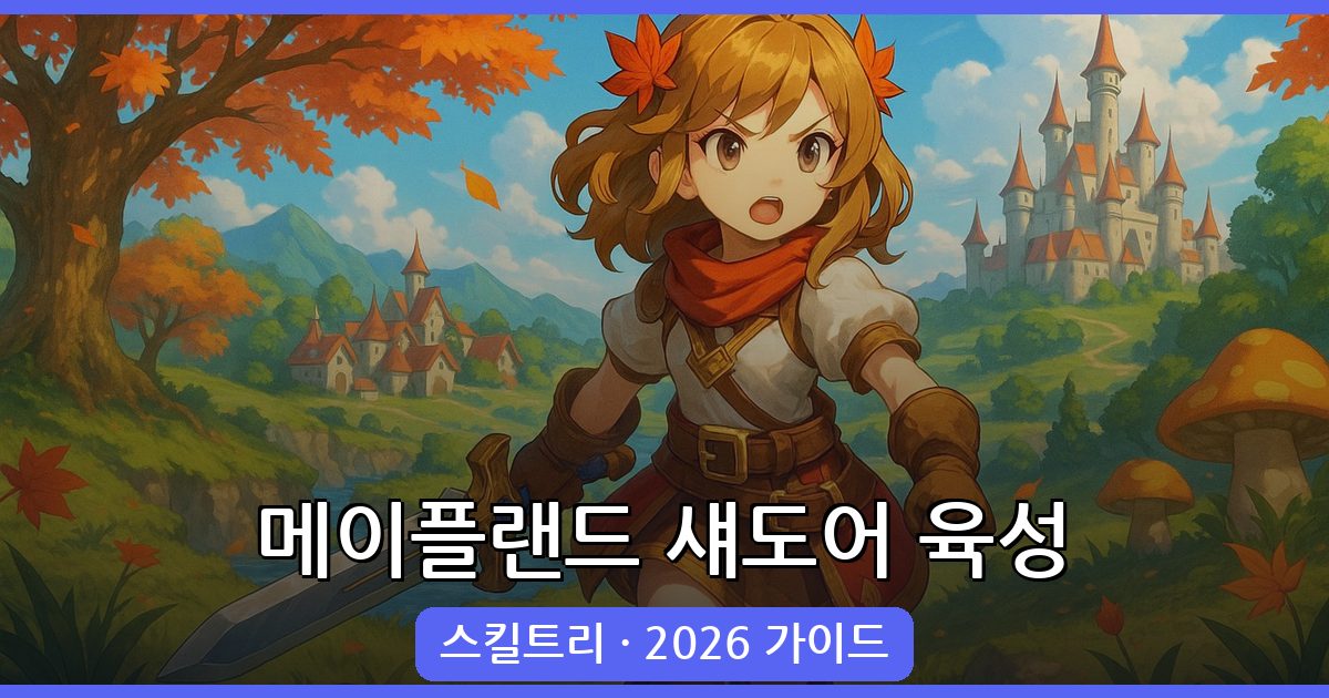 메이플랜드 섀도어 육성 2026년 최신 가이드: 스킬트리 · 사냥터 · 장비 총정리