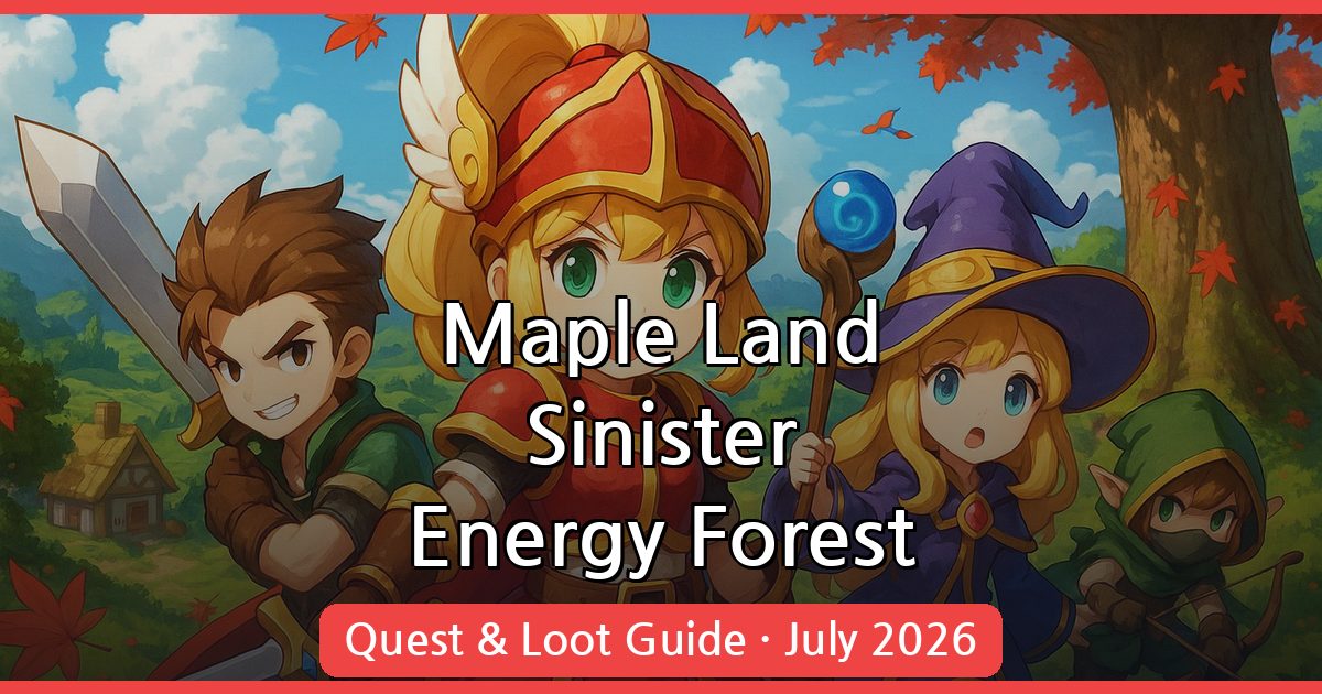 Maple Land: Reaching the Sinister Energy Forest & Loot Guide July 2026