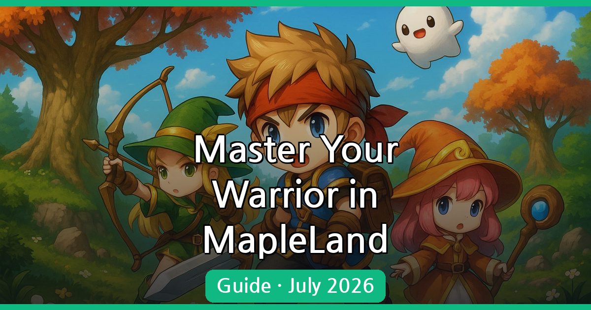 Master Your Warrior in MapleLand: A Comprehensive Guide for July 2026