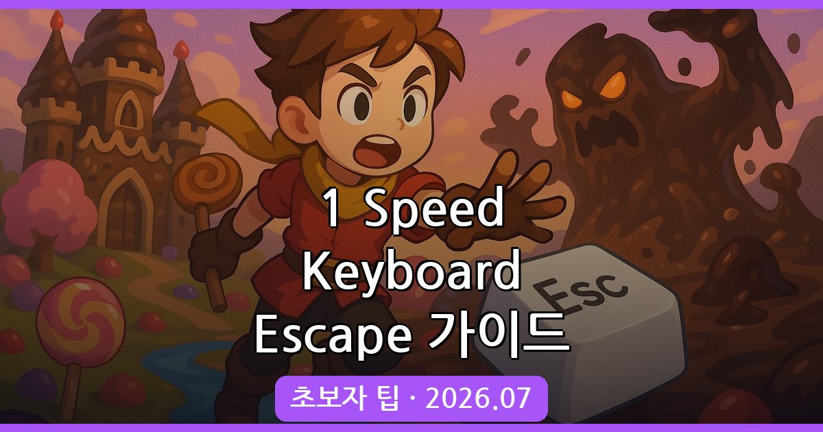 1 Speed Keyboard Escape Candy & Chocolate 공략 완벽가이드 (2026)