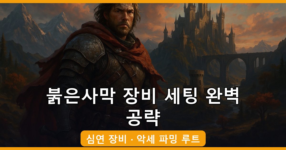 붉은사막 장비 세팅 공략 2026년 7월: 심연 장비 및 악세 파밍 총정리