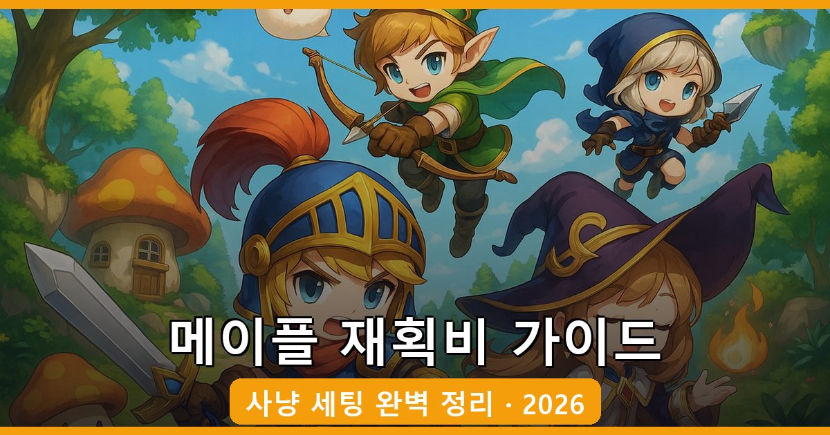 2026년 메이플스토리 재획비 사냥 세팅 완벽 가이드