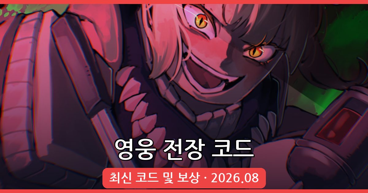 영웅 전장 코드 완벽 정리 (2026년 8월)