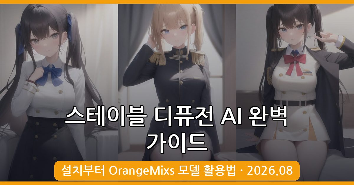 2026년 8월 최신 스테이블 디퓨전 AI 설치 및 사용법 총정리 가이드