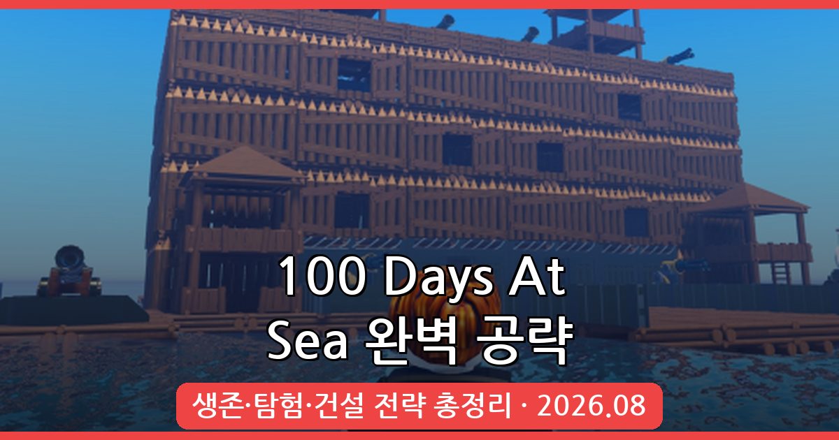 100 Days At Sea 2026년 8월 완벽 공략 가이드 – 생존부터 탐험, 베이스 건설까지 총정리