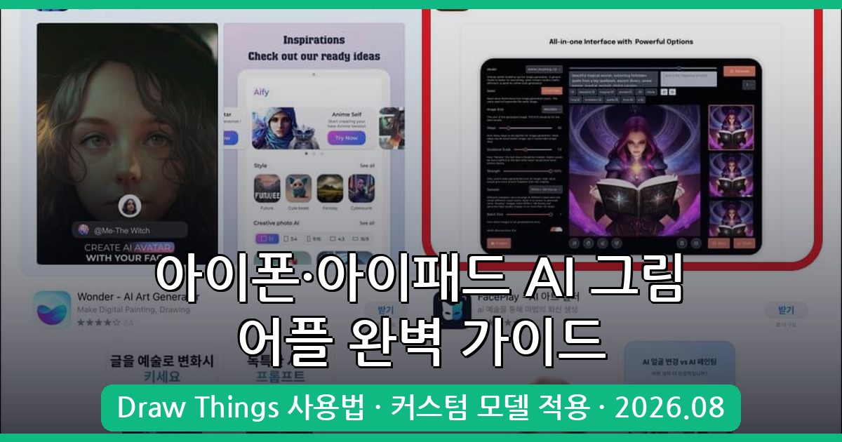 2026년 8월 아이폰·아이패드 AI 그림 어플 Draw Things 완벽 사용법 총정리