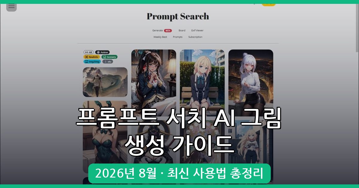 2026년 8월 최신 프롬프트 서치(Prompt Search) 완벽 가이드 - AI 그림 생성부터 프롬프트 검색까지