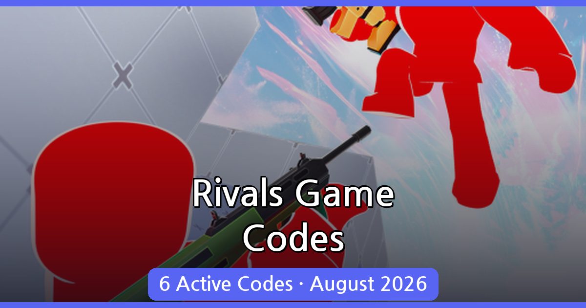 Rivals Game Codes - August 2026