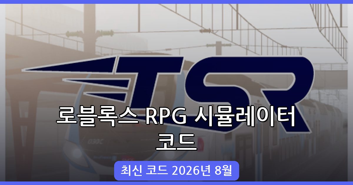 로블록스 RPG 시뮬레이터 코드 완벽정리 2026년 8월