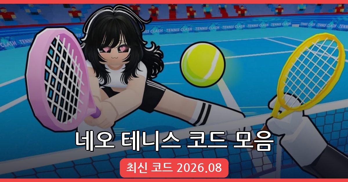 2026년 8월 네오 테니스 코드 완벽 정리