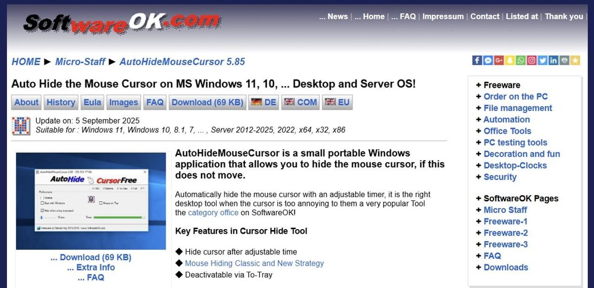 AutoHideMouseCursor 게임 스크린샷 1