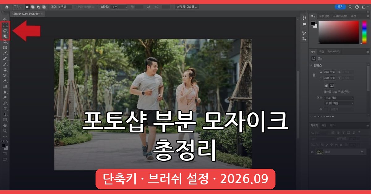 2026년 9월 포토샵 부분 모자이크 완벽 가이드: 단축키부터 브러쉬 설정까지 총정리
