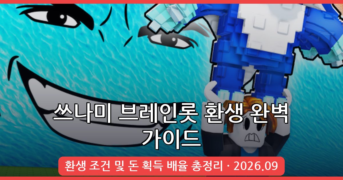 쓰나미 브레인롯 탈출 2026년 9월 환생 조건 및 완벽 가이드