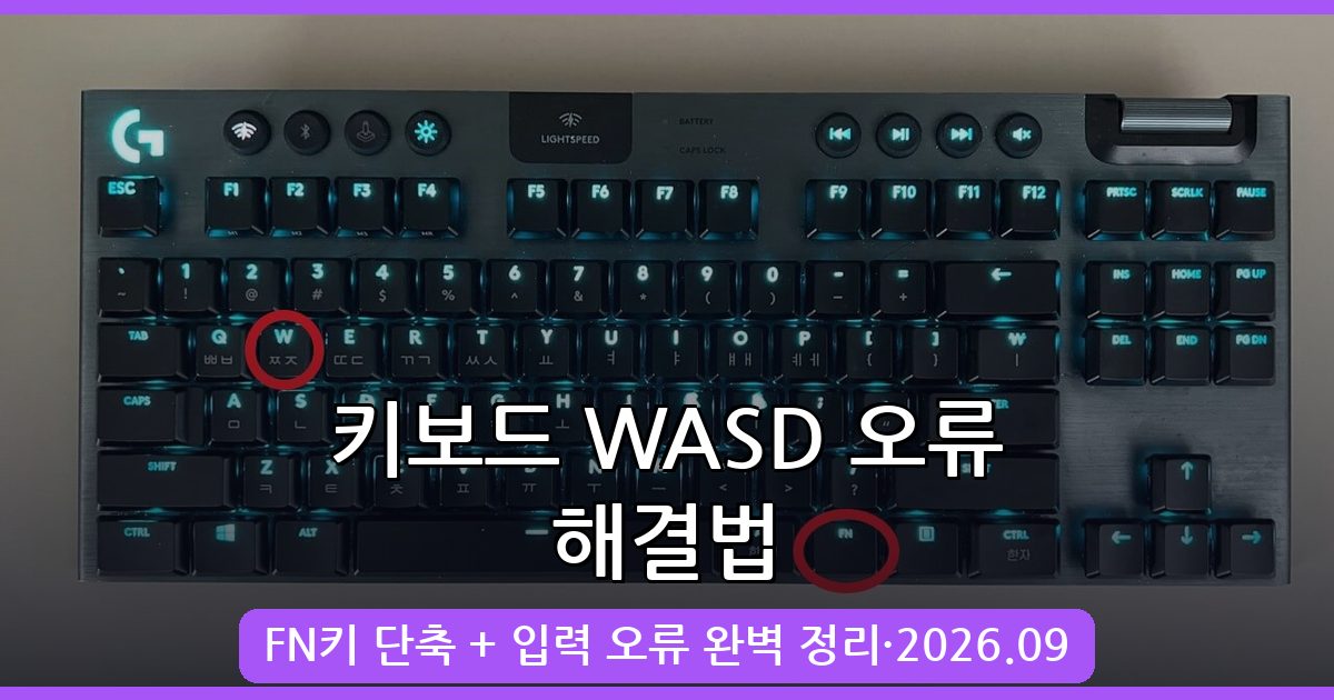 2026년 9월 최신 키보드 WASD 방향키 바뀜 및 안눌림 오류 완벽 해결 가이드