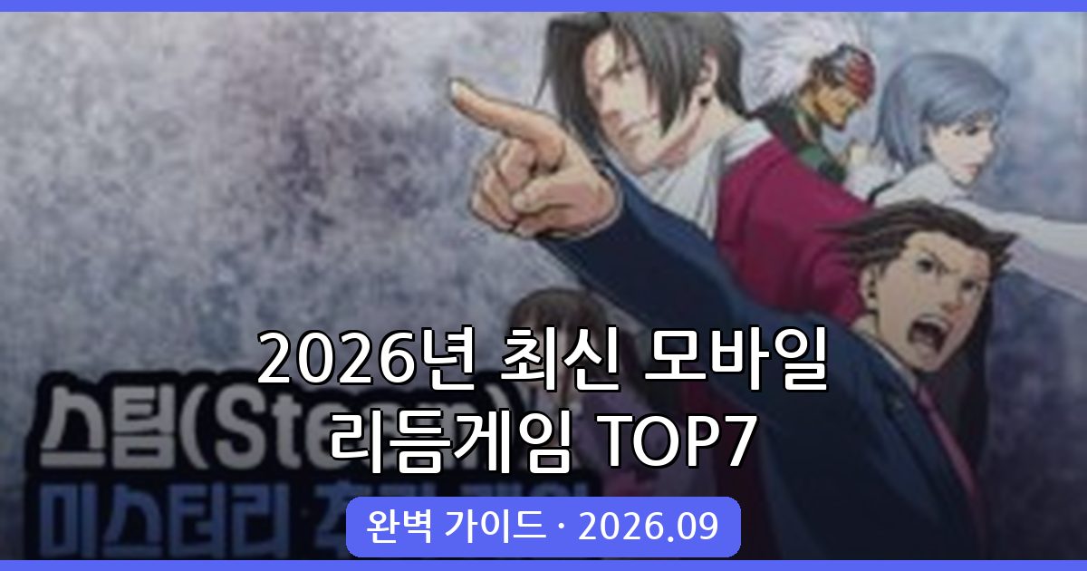 2026년 9월 최신 모바일 리듬게임 추천 TOP 7 완벽 가이드
