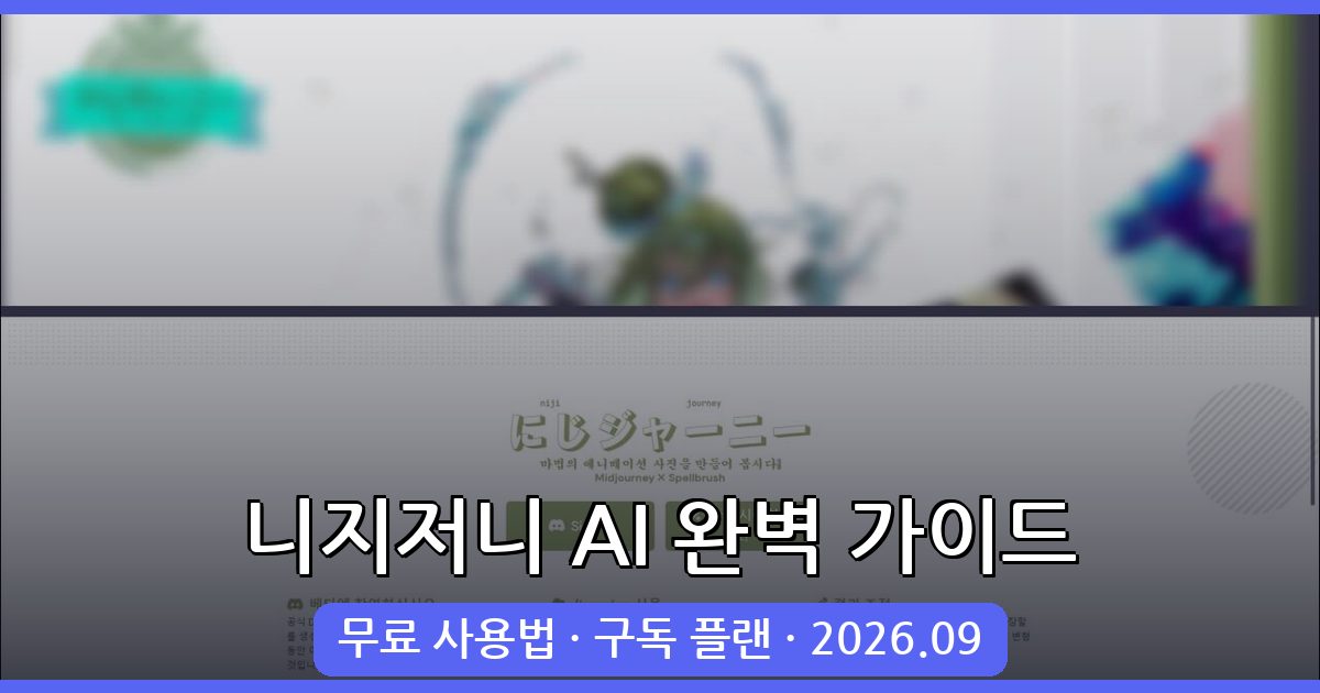 니지저니 AI 2026년 9월 완벽 가이드: 무료 사용법부터 구독 결제까지 총정리