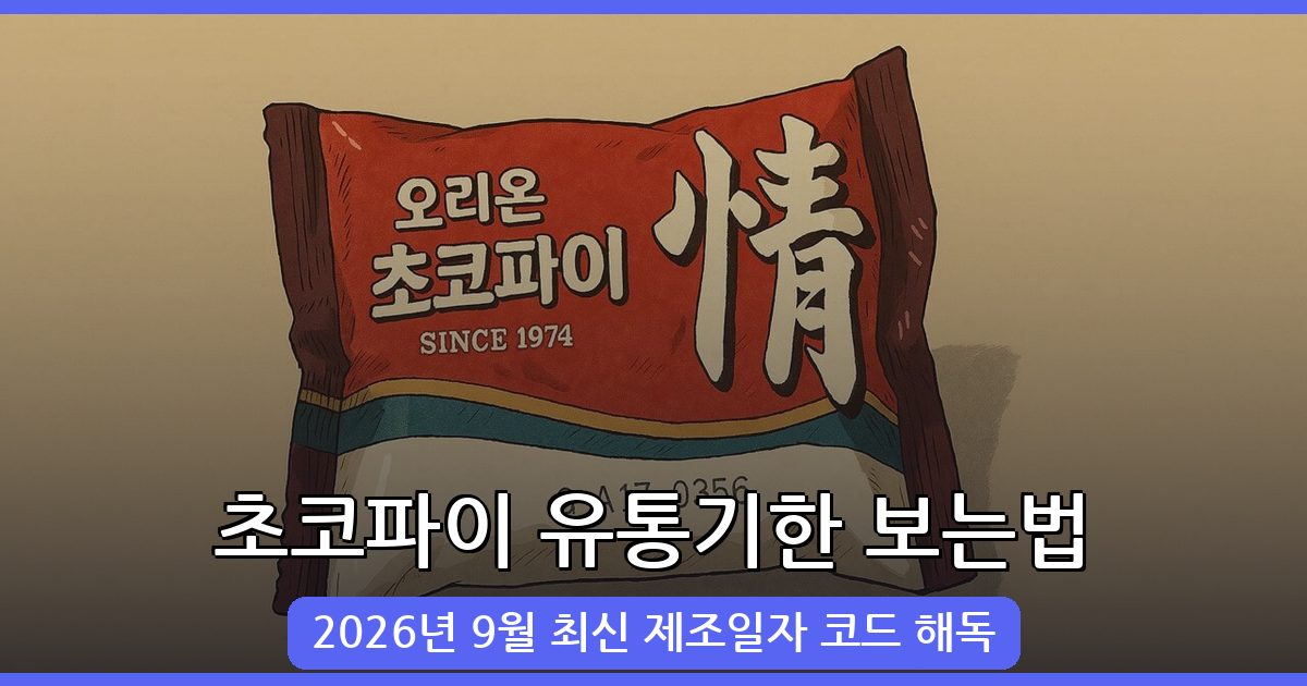 2026년 9월 최신 초코파이 유통기한 보는법 총정리