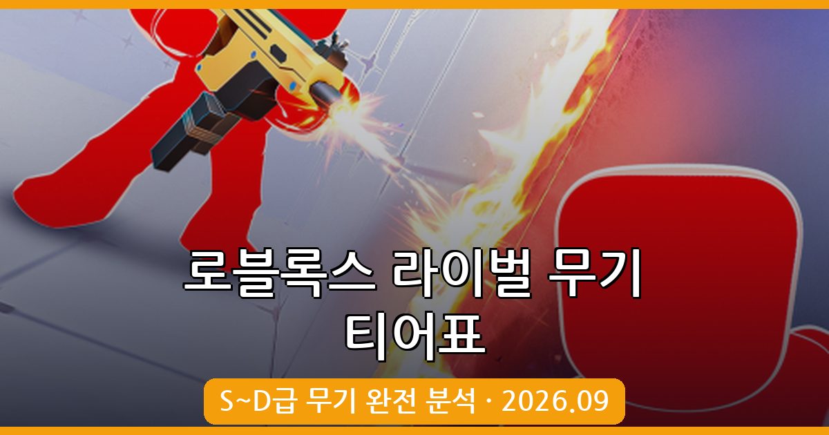 2026년 9월 로블록스 라이벌 무기 티어표 총정리 및 추천 가이드