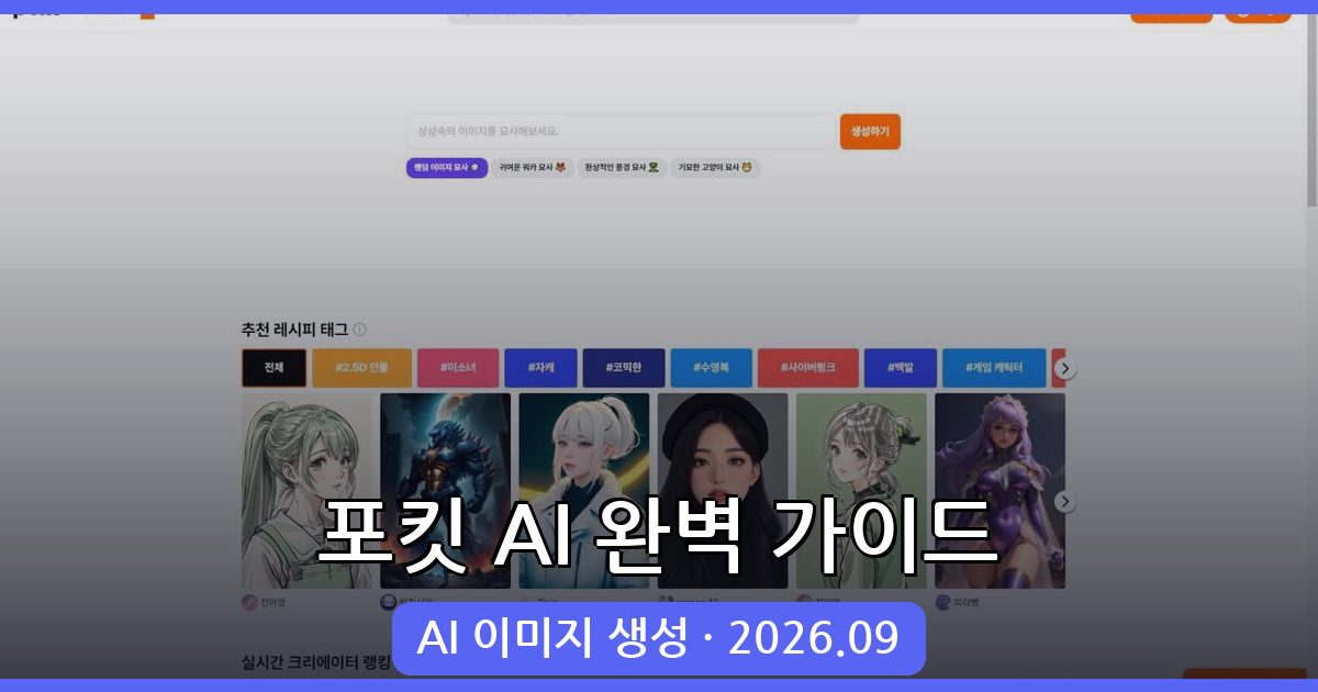 2026년 9월 포킷 AI 완벽 사용법 총정리 - 한국어로 쉽게 AI 이미지 생성하기