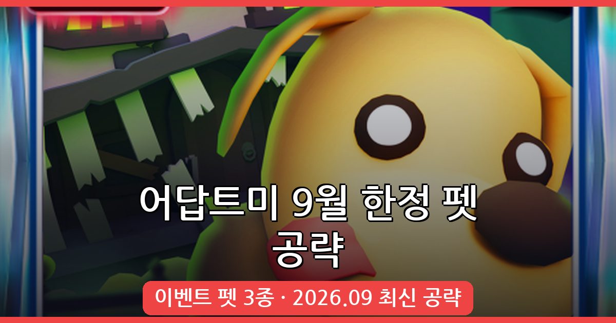 어답트미 2026년 9월 이벤트 한정 펫 완벽 공략 가이드