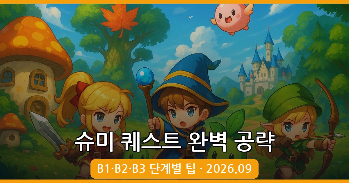 2026년 9월 메이플랜드 슈미 퀘스트 완벽 공략: B1·B2·B3 단계별 팁