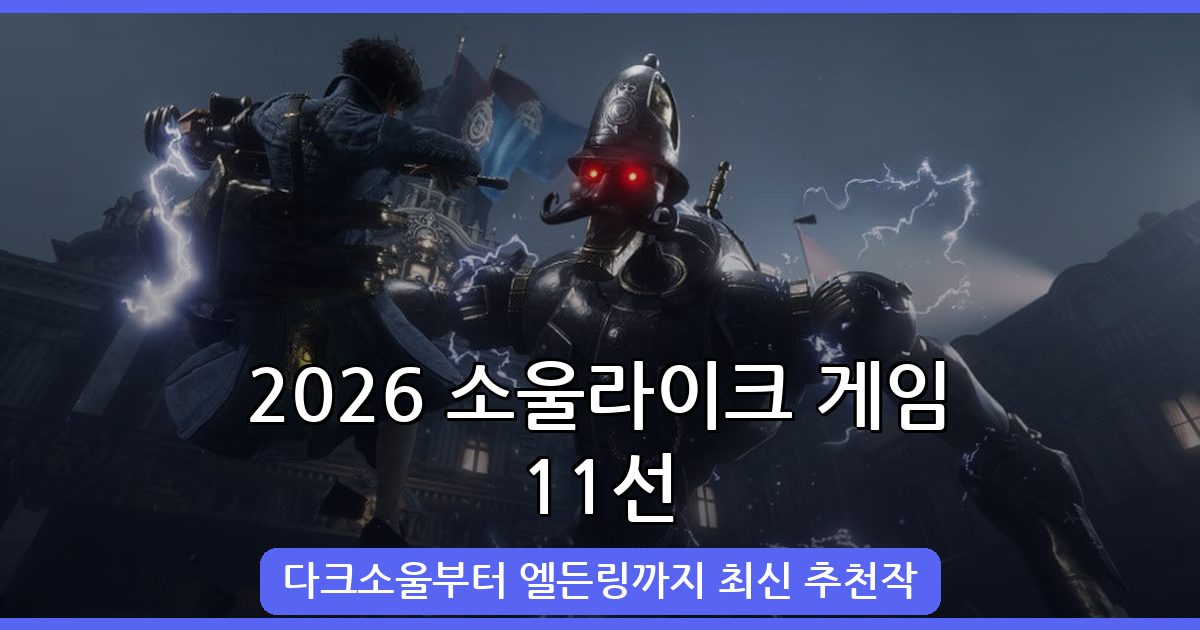 2026년 9월 최신 소울라이크 게임 추천 11선 완벽 가이드