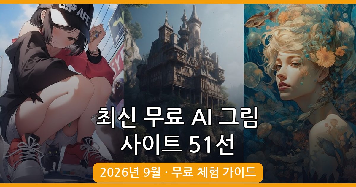 2026년 9월 무료 AI 그림 사이트 51선 완벽 가이드