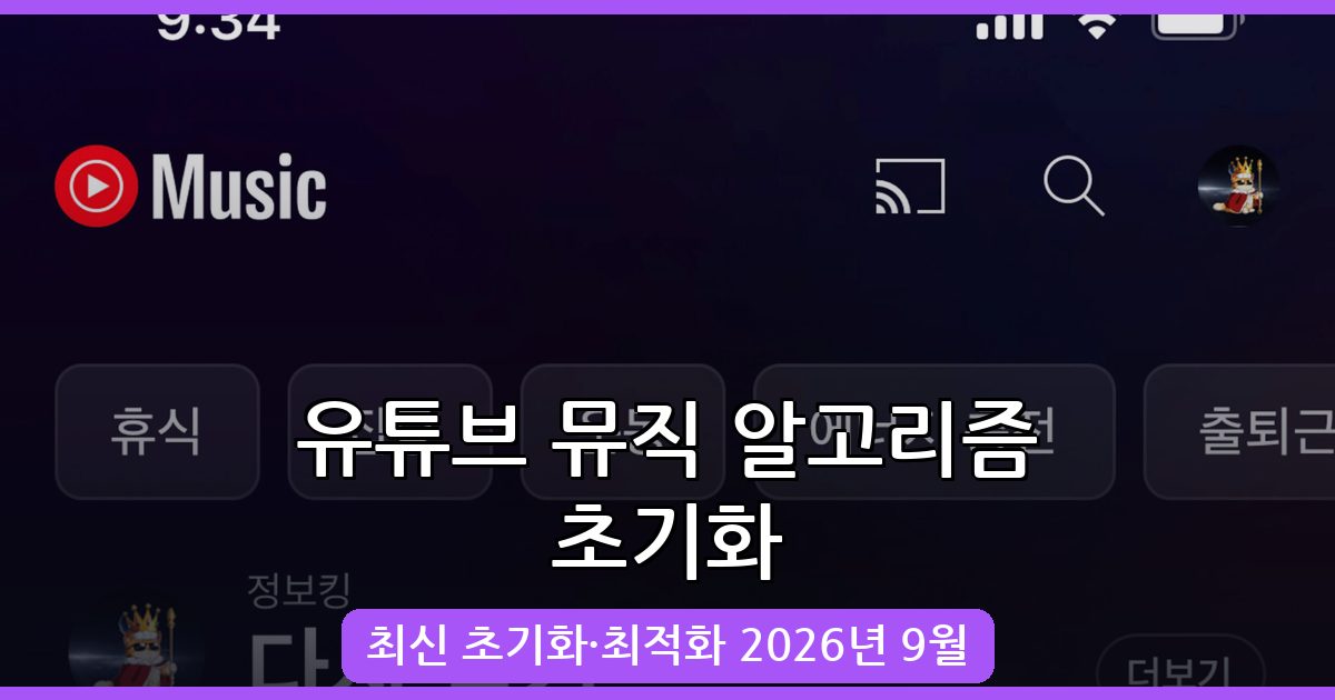 2026년 9월 최신 유튜브 뮤직 알고리즘 초기화 및 최적화 방법 완벽 가이드
