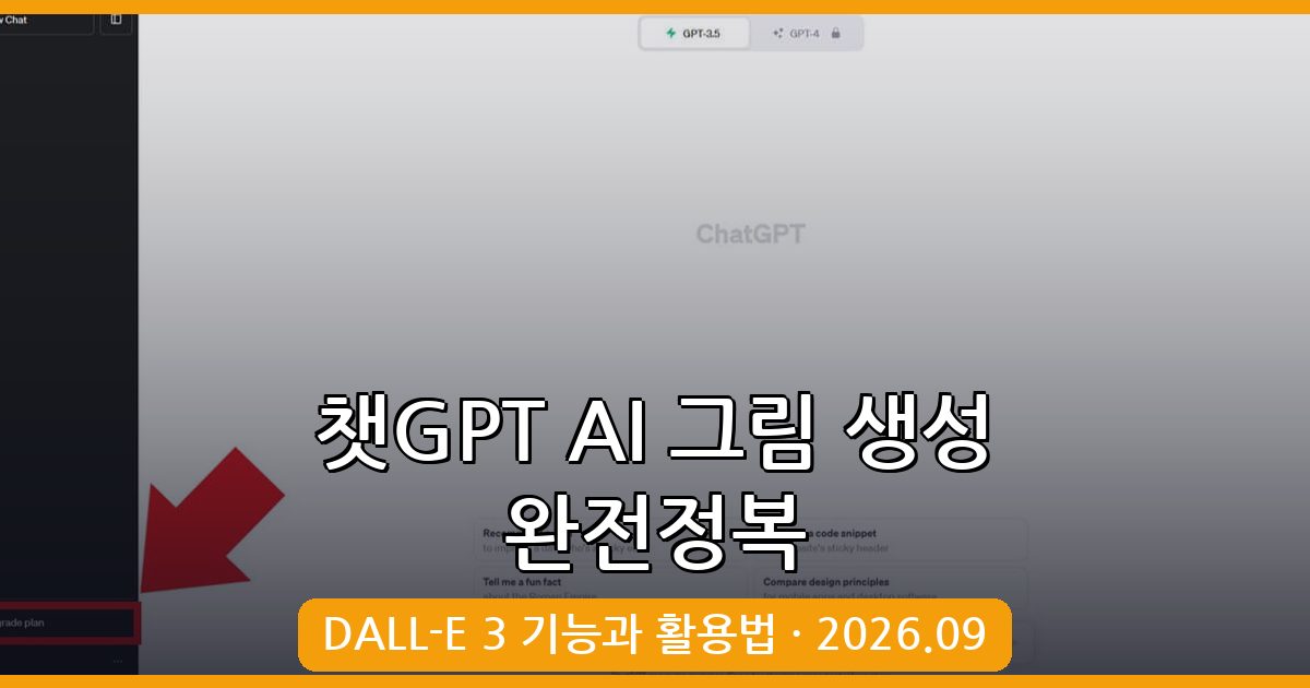 2026년 9월 챗GPT 그림 AI(DALL-E 3) 완벽 사용 가이드