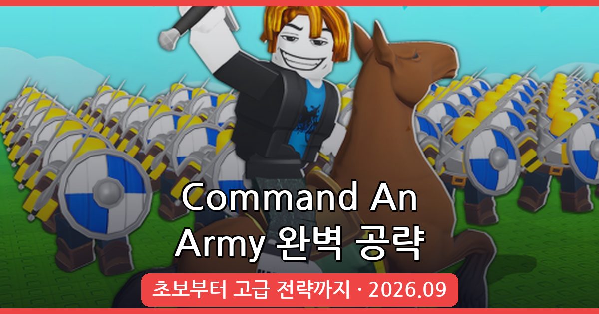 2026년 9월 Command An Army 완벽 공략 가이드 - 초보부터 고급 전략까지
