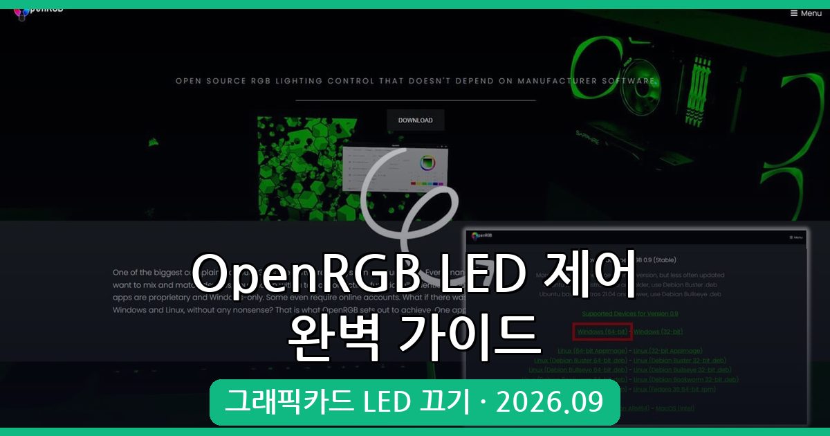 2026년 9월 최신 OpenRGB 완벽 가이드: 그래픽카드 및 PC 본체 LED 변경과 끄기 방법 총정리