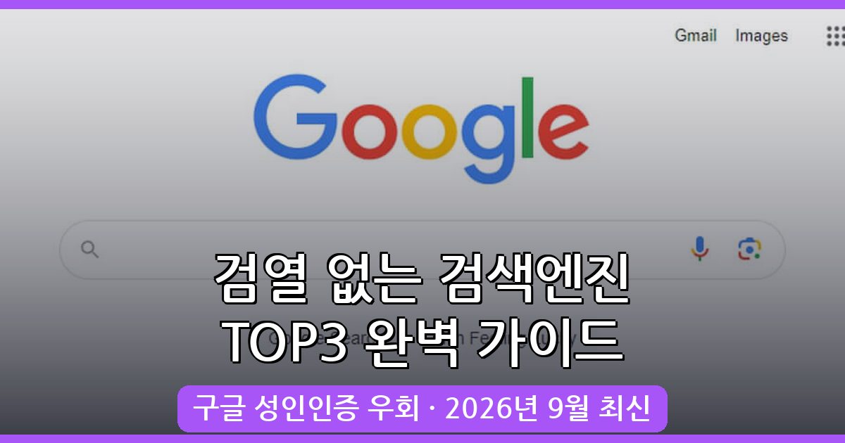 2026년 9월 최신 검열 없는 검색엔진과 구글 성인인증 우회 완벽 가이드