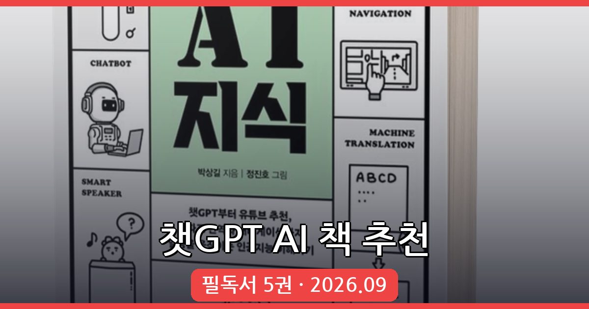2026년 9월 챗GPT AI 기술 완벽 가이드 책 추천 5선