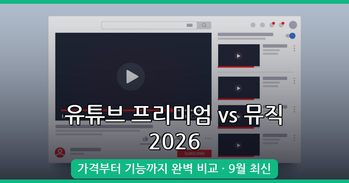 2026년 9월 완벽 정리: 유튜브 프리미엄 vs 유튜브 뮤직 프리미엄 차이 총정리