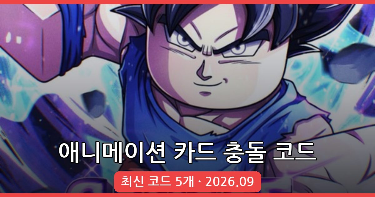 애니메이션 카드 충돌 코드 완벽 정리 (2026년 9월)