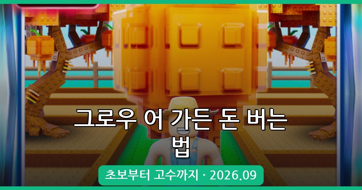 그로우 어 가든 2026년 9월 최신 돈(셰켈) 빨리 버는 법 완벽 가이드