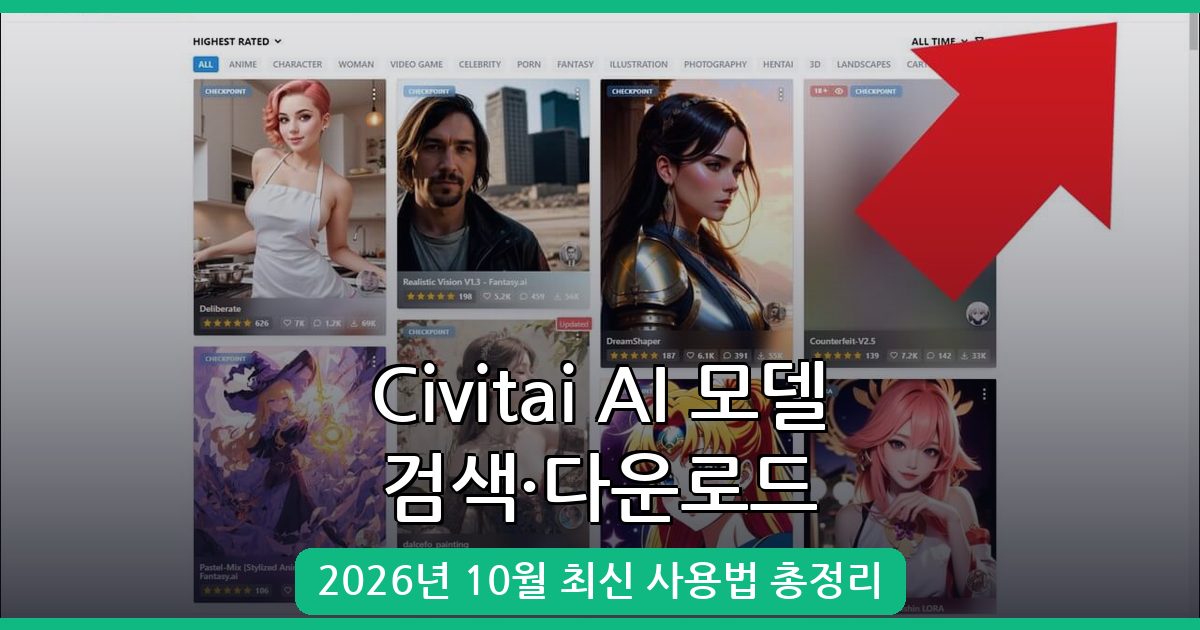 2026년 10월 최신 Civitai 사용법과 AI 그림 모델 검색 총정리