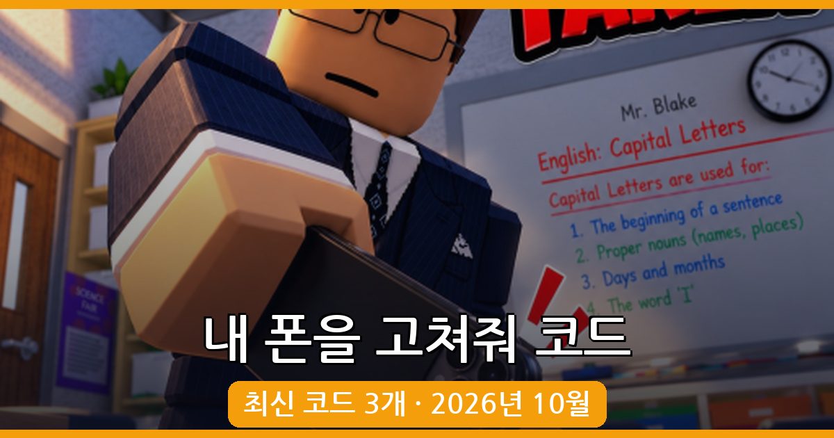 내 폰을 고쳐줘 코드 총정리 (2026년 10월 최신 코드 포함)