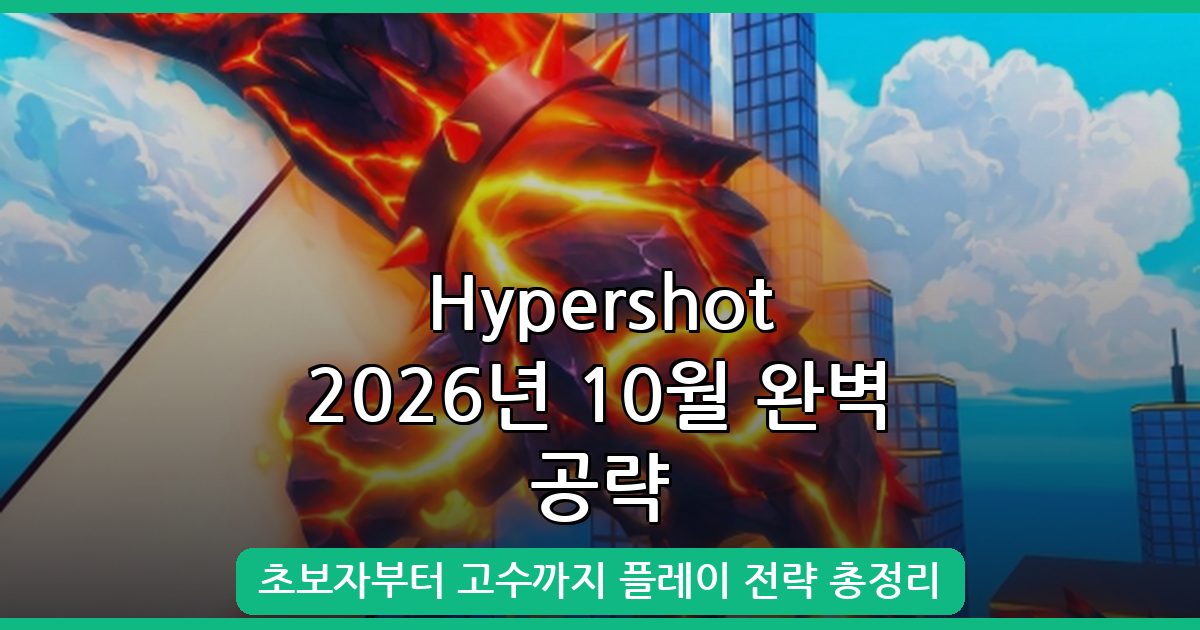 Hypershot 2026년 10월 완벽 공략 가이드 - 초보부터 고수까지 플레이 방법 총정리