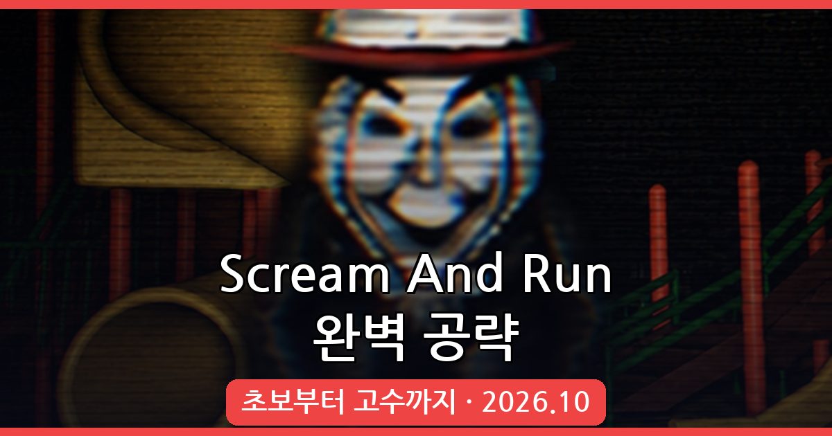 Scream And Run 2026년 10월 완벽 공략 가이드 – 초보부터 고수까지