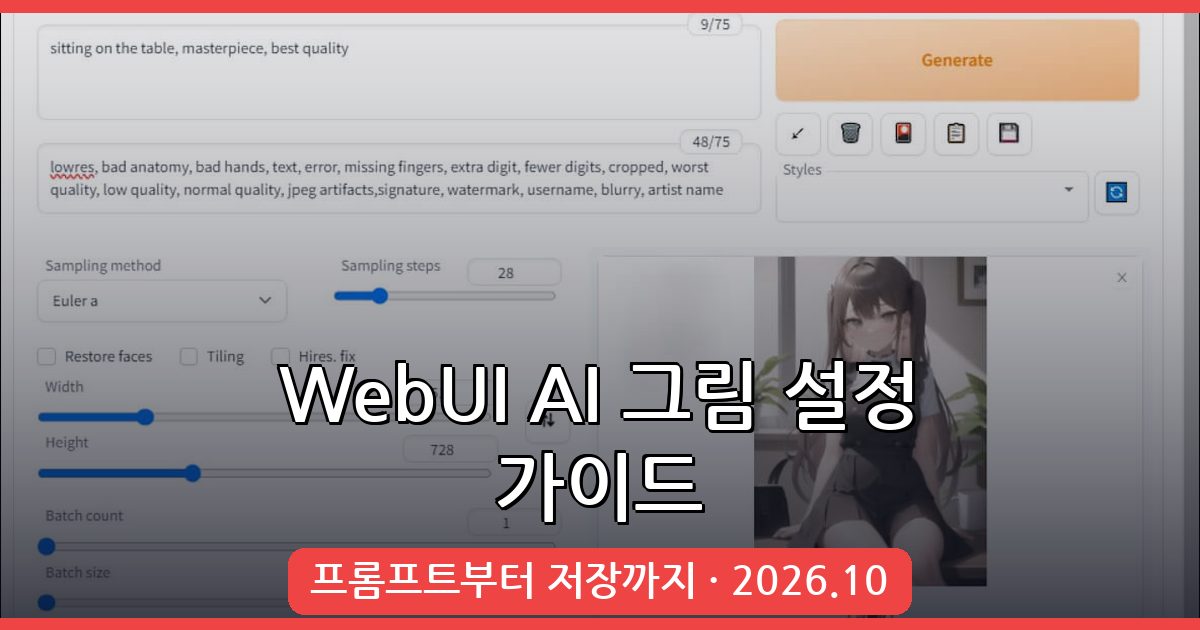 2026년 10월 WebUI AI 그림 생성 설정과 저장 방법 완벽 가이드