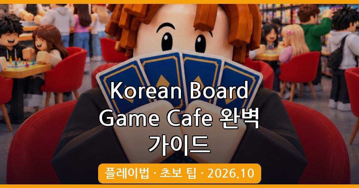 Korean Board Game Cafe 2026년 10월 최신 공략 가이드 - 초보부터 고수까지 완벽 정리