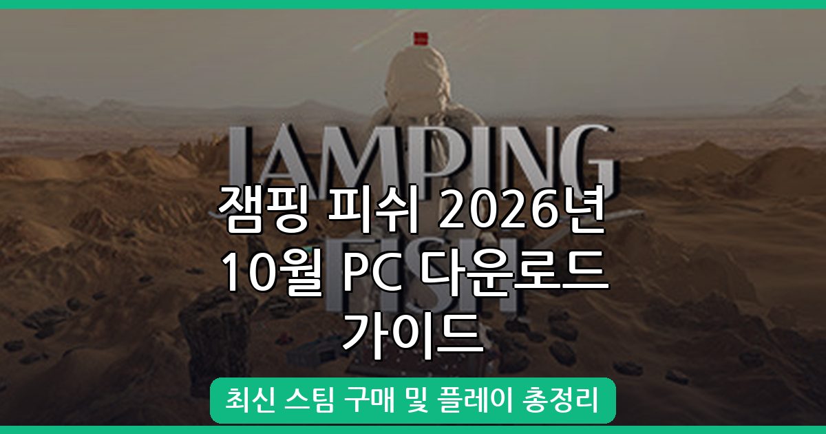 잼핑 피쉬 다운로드 및 PC 플레이 완벽 가이드 2026년 10월